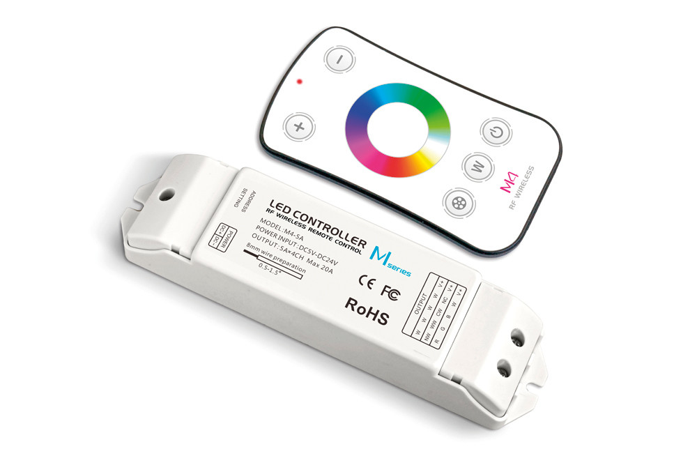 RF RECEIVER AND REMOTE TOUCH RGBW 5-24V CONSTANT VOLTAGE 100W(5V) AND 240W(12V) AND 480W(24V)